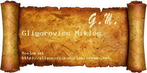Gligorovics Miklós névjegykártya