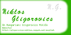 miklos gligorovics business card