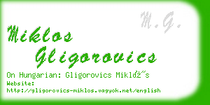 miklos gligorovics business card